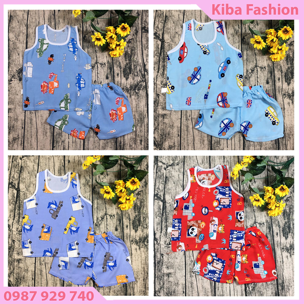 Bộ lanh ( Tole) ba lỗ cho bé trai bé gái cực mát từ 4-14kg ( ảnh video thật) KIBA Fashion