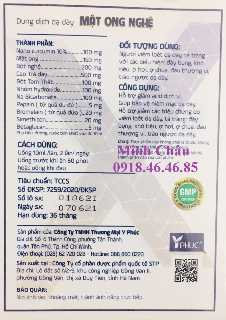 [HCM]DUNG DỊCH MẬT ONG NGHỆ Y PHÚC