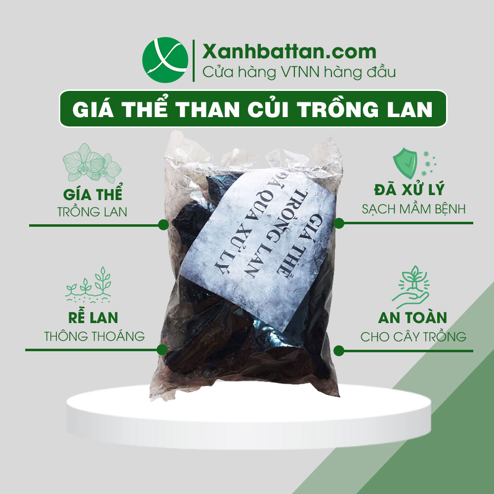 Giá Thể Than Củi Trồng Lan Gói 500 Gram
