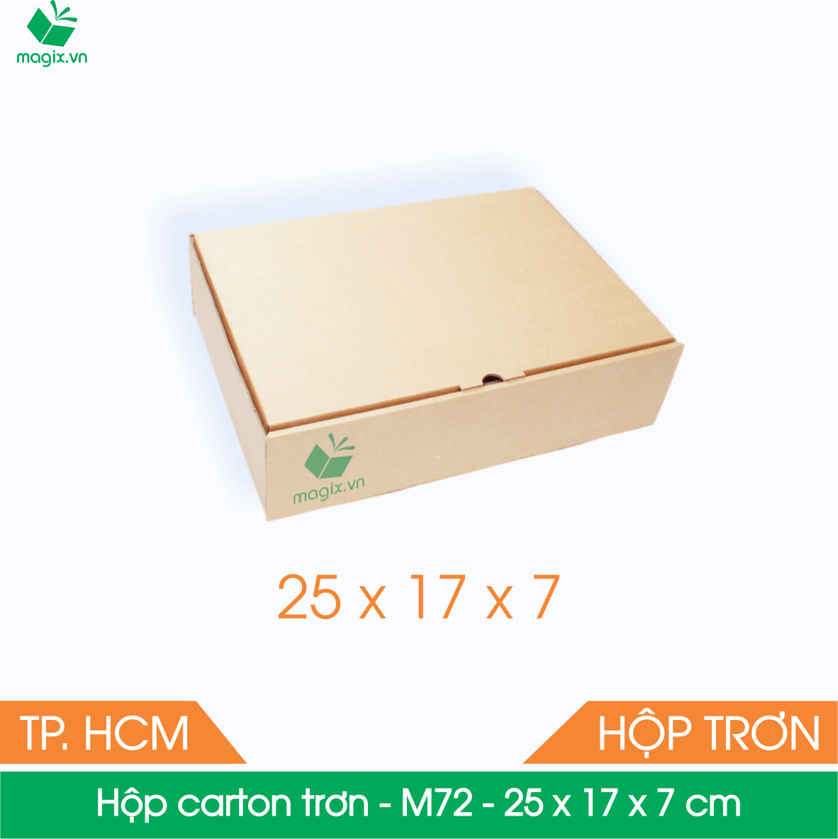 M72 - 25x17x7 cm - 50 Thùng hộp carton trơn đóng hàng