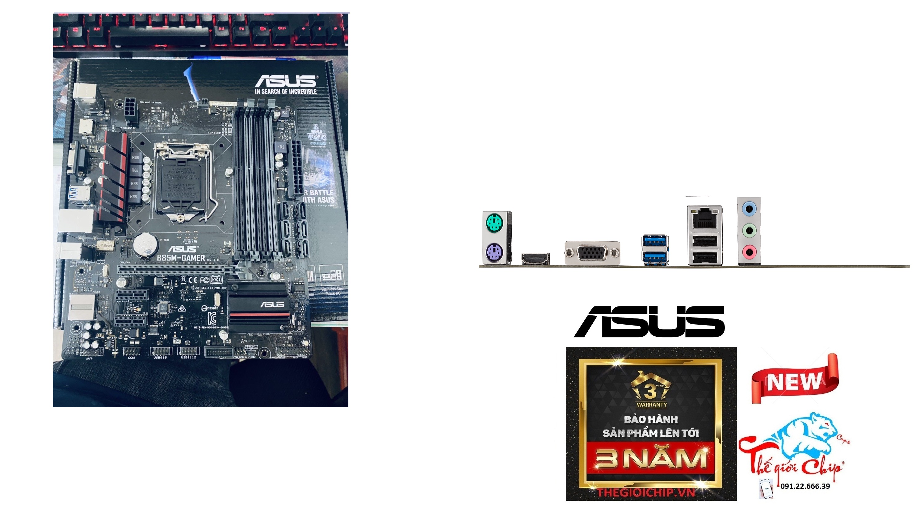 [HCM]Bo Mạch Chủ (Mainboard) ASUS B85M-GAMER Gaming (CTY Box-3 Năm)