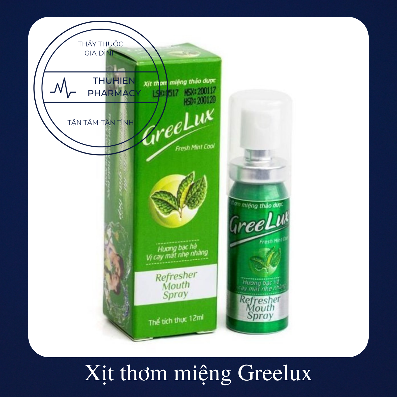 Xịt thơm miệng thảo dược Greelux (Lọ 12ml)