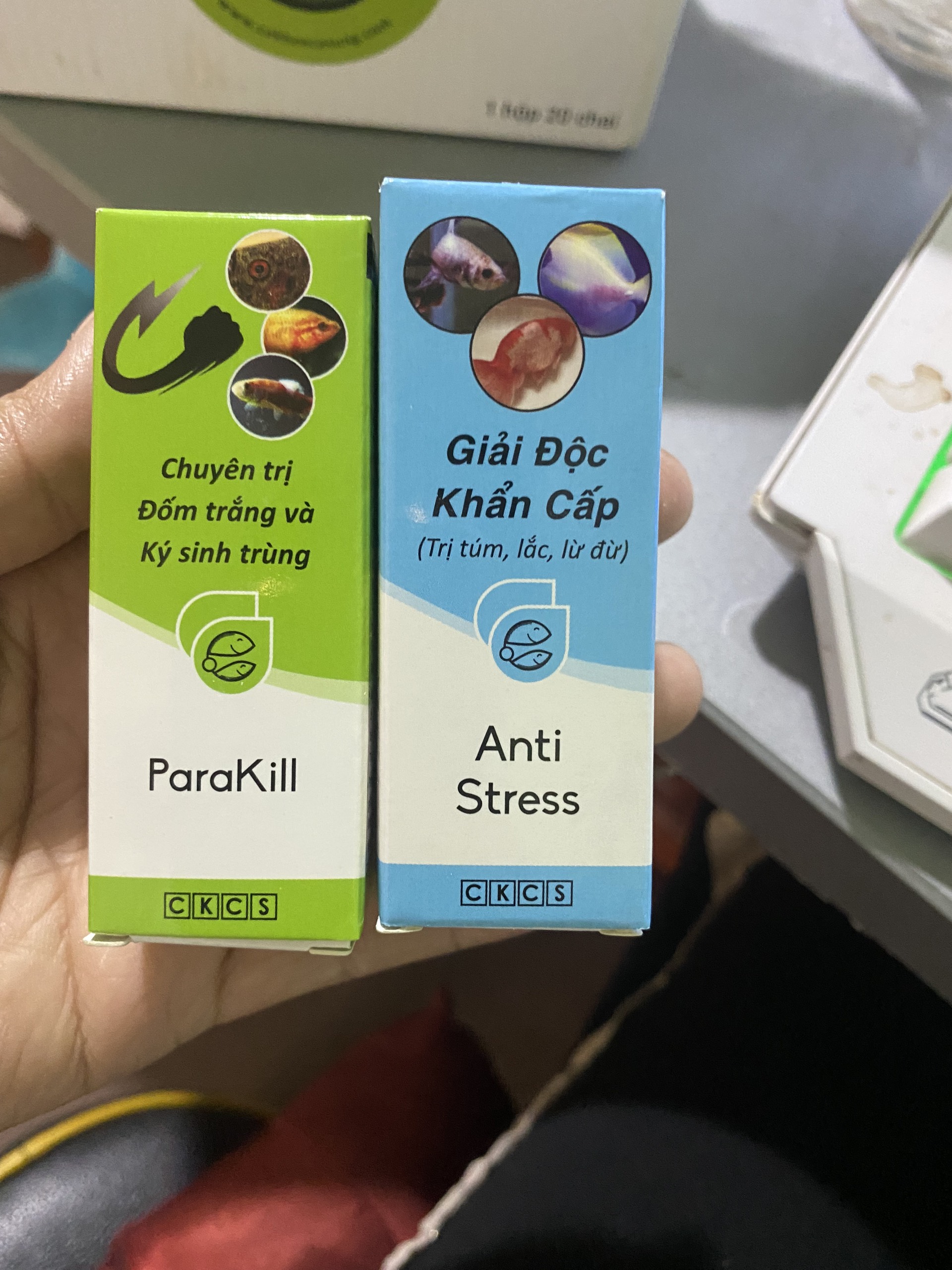 Bộ đôi Anti Stress và paraKill cho cá khỏe, cá sung
