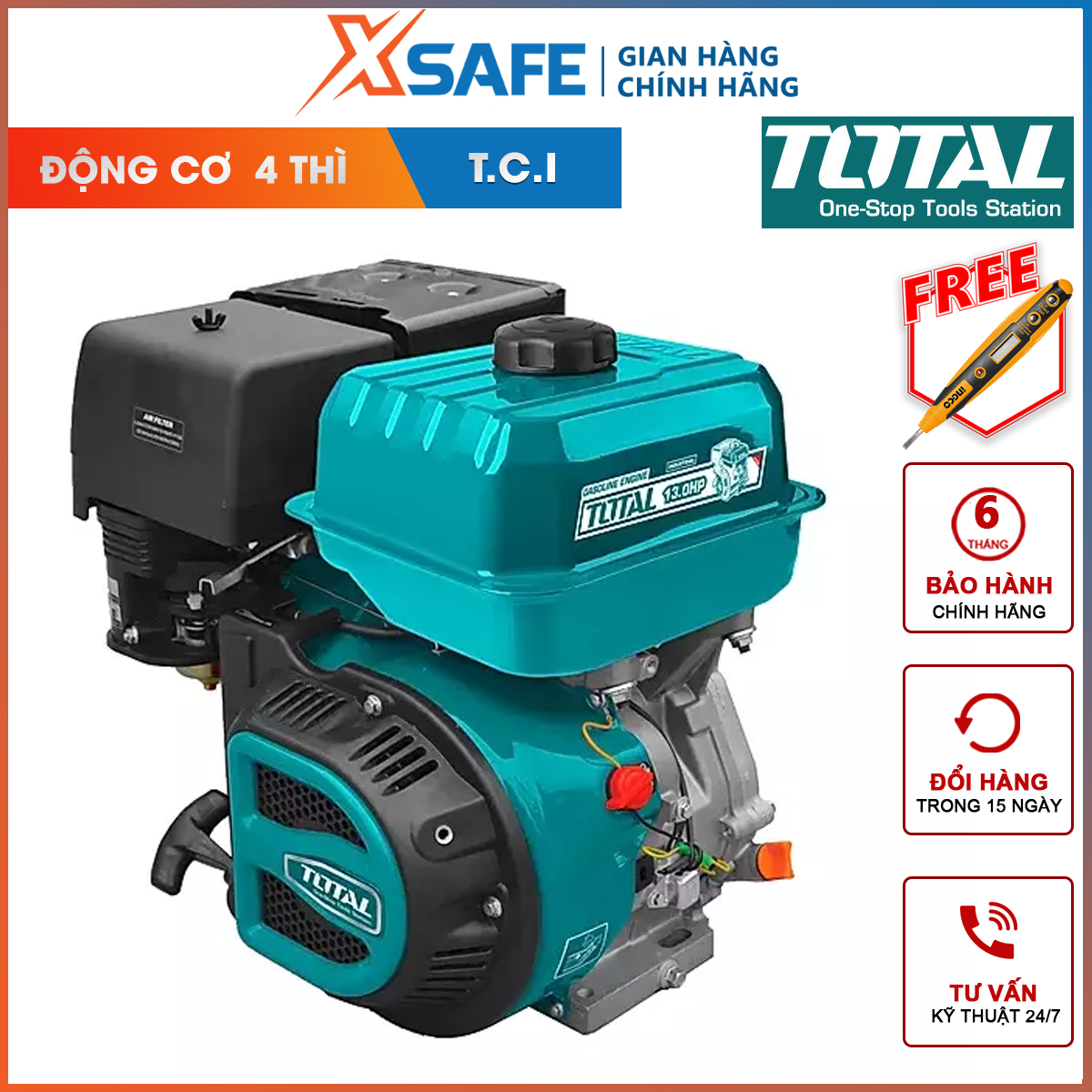 Động muscle explosion gasoline total TGEN1881 | initiative muscle explosion Engine type: 4 stroke, OHV maximum output: 13hp, used to attached to the type water pump, grinder, compressor and a number of motors have steering gear other