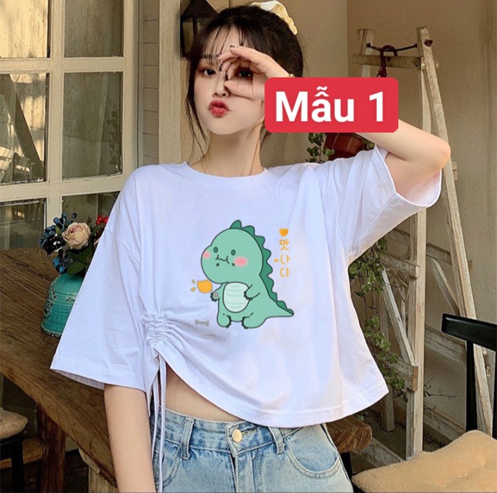 Các mẫu áo croptop rút dây cute