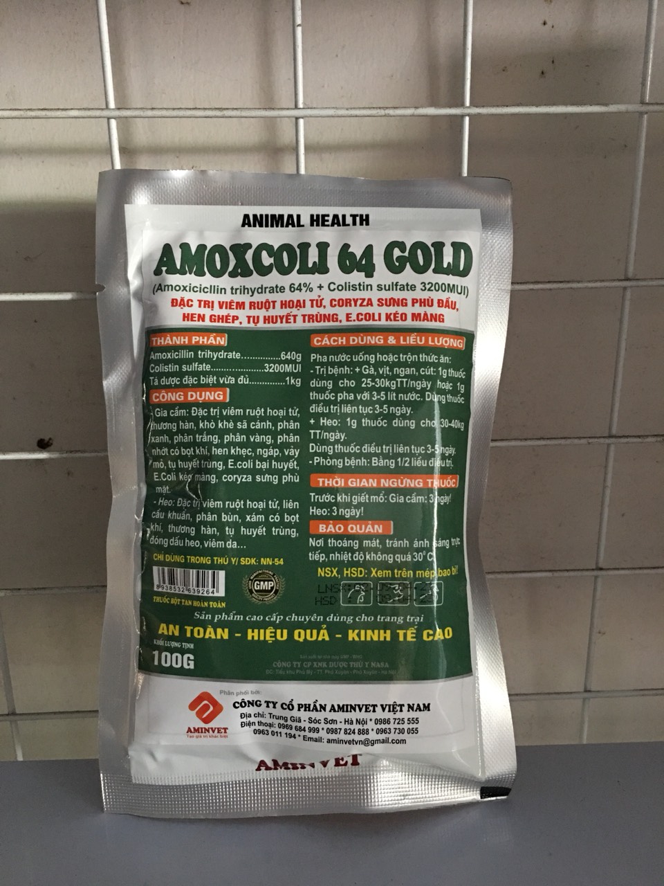 Amoxcoli 64 Aminvet - chỉ dùng trong thú y