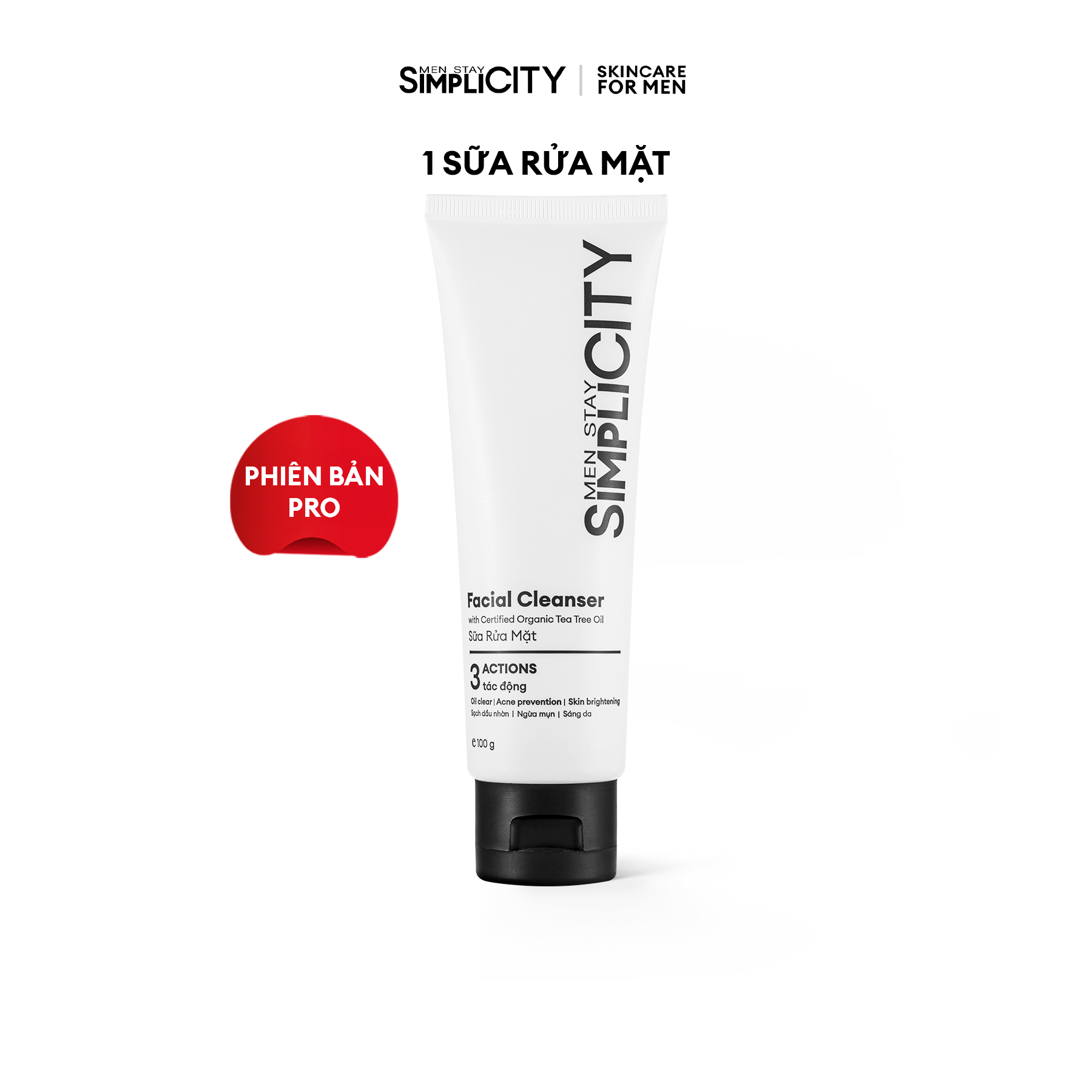 Sữa rửa mặt cho nam sạch dầu nhờn & ngừa mụn Men Stay Simplicity Facial Cleanser 100g