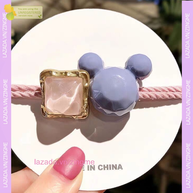 Dây thun buộc tóc, cột tóc hình họa tiết chuột cute Zingme