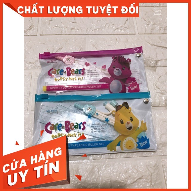 Bộ eke compa túi khoá zip 8018