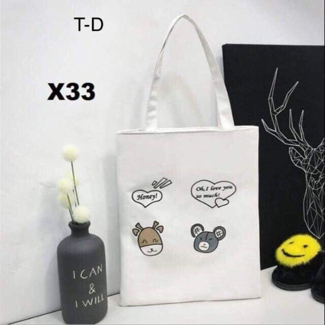 Túi vải mặt gấu hươu tim tdu0519
