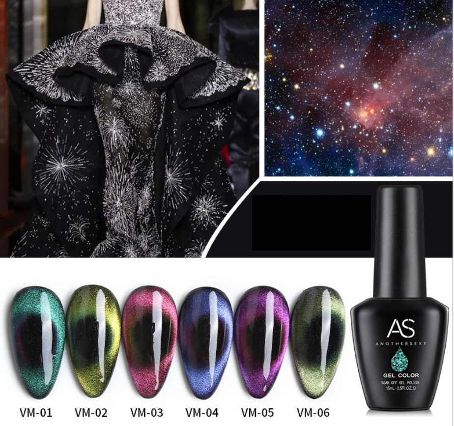[HCM]Sơn gel AS mắt mèo 9D bền màu cực kì mướt 15ML (dành cho tiệm nail chuyên nghiệp) - VM
