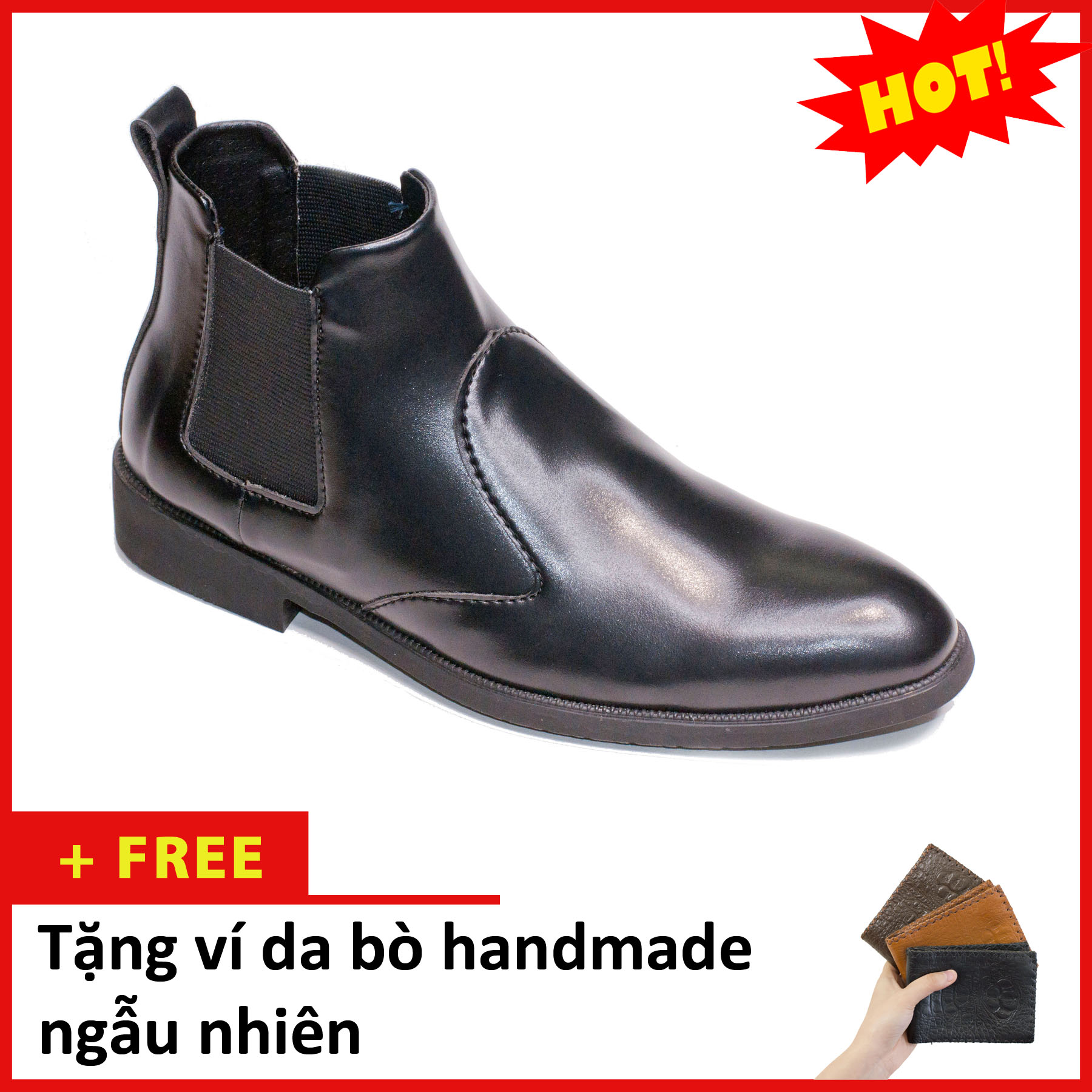 Giày Chelsea boot nam đẹp cổ chun da nhám CB520 (V)