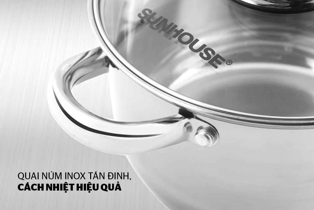 [HCM]Nồi inox 3 đáy SUNHOUSE 20CM