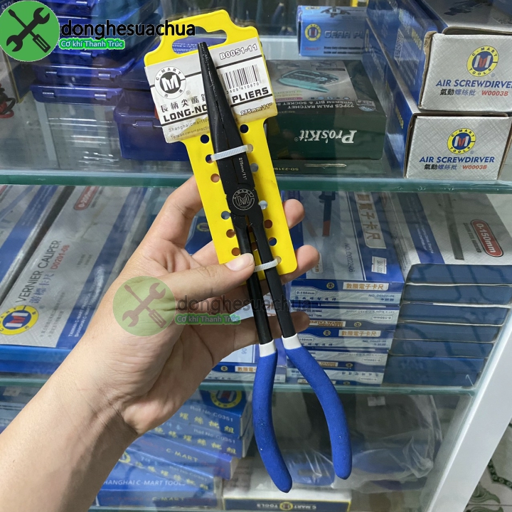 Kìm mũi nhọn dài miệng thẳng C-Mart B0051-11 275mm