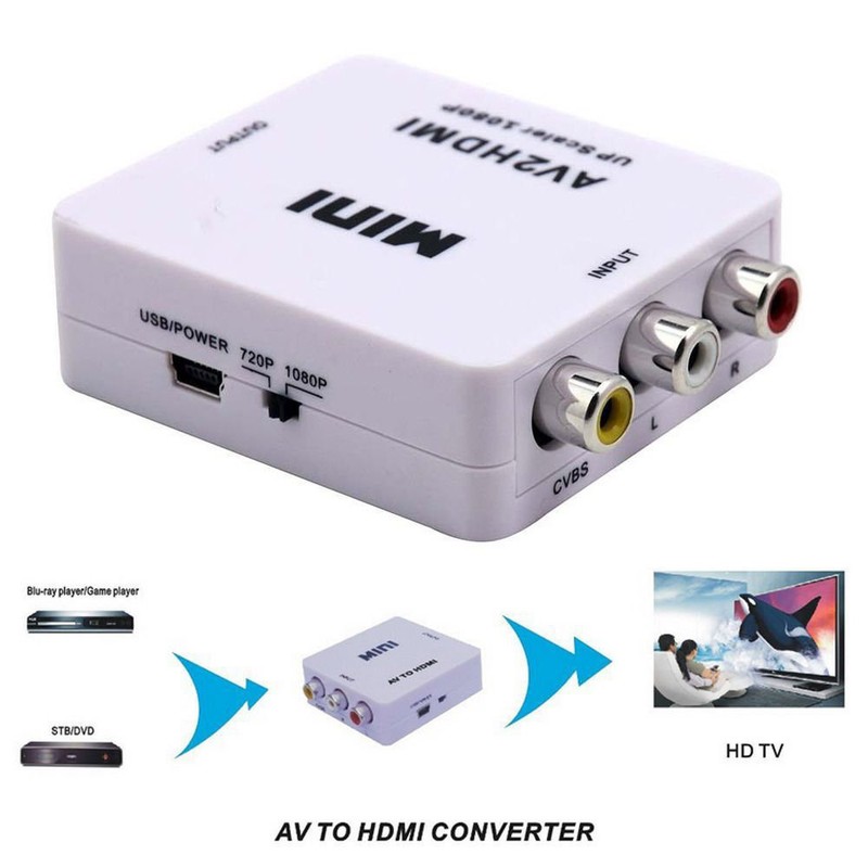 Bộ chuyển av sang hdmi, box chuyển av ra hdmi