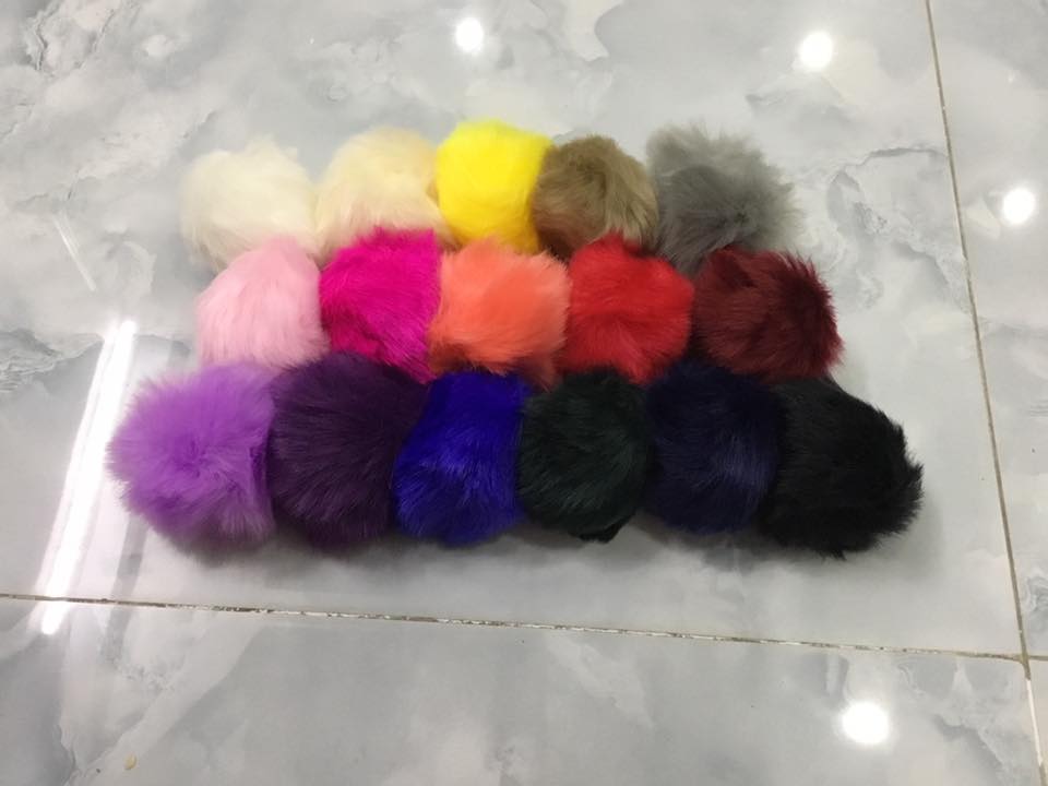 Pom pom trơn 8cm làm đồ handmade