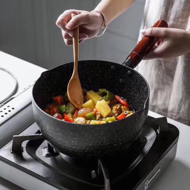 Chảo Vân Đá Đen Đáy Từ Sâu Lòng (Hàng Nhập Khẩu Nhật Bản)