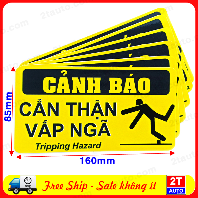 Logo tem sticker cẩn thận vấp ngã, cẩn thận té ngã, cảnh báo coi chừng vấp ngã