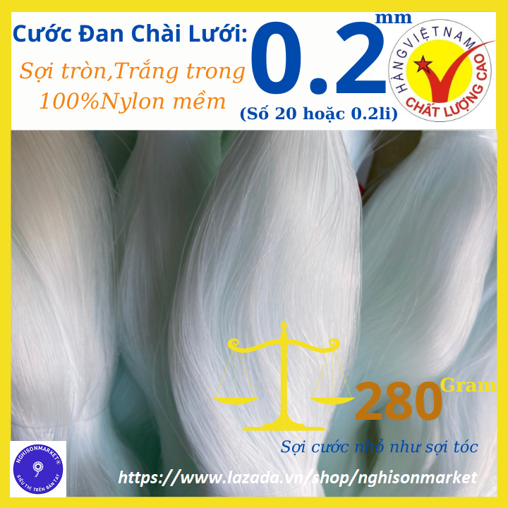 Cước đúc đan lưới chài 0.2mm đánh bắt cá (Số 20 hoặc 0.2li) làm chỉ may cao cấp