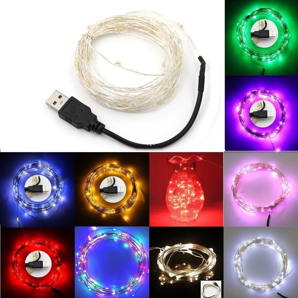 Đèn LED trang trí Dây đồng dài 2m 20 bóng nguồn USB