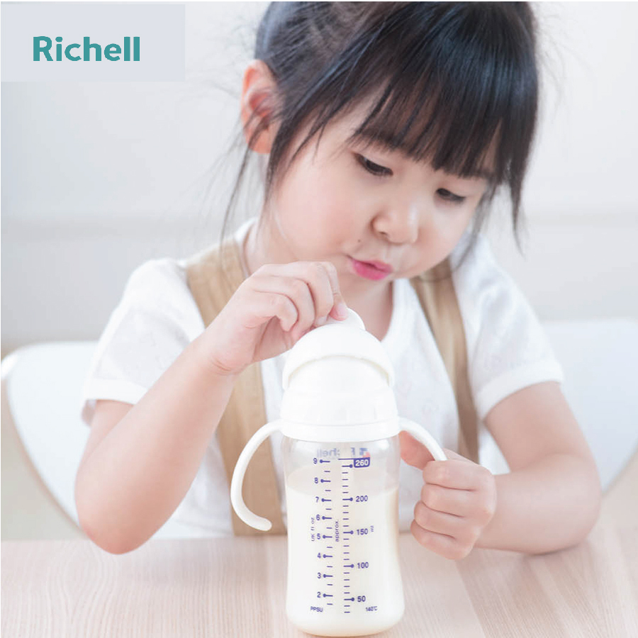 BÌNH ỐNG HÚT PPSU RICHELL (320ML-HỒNG)