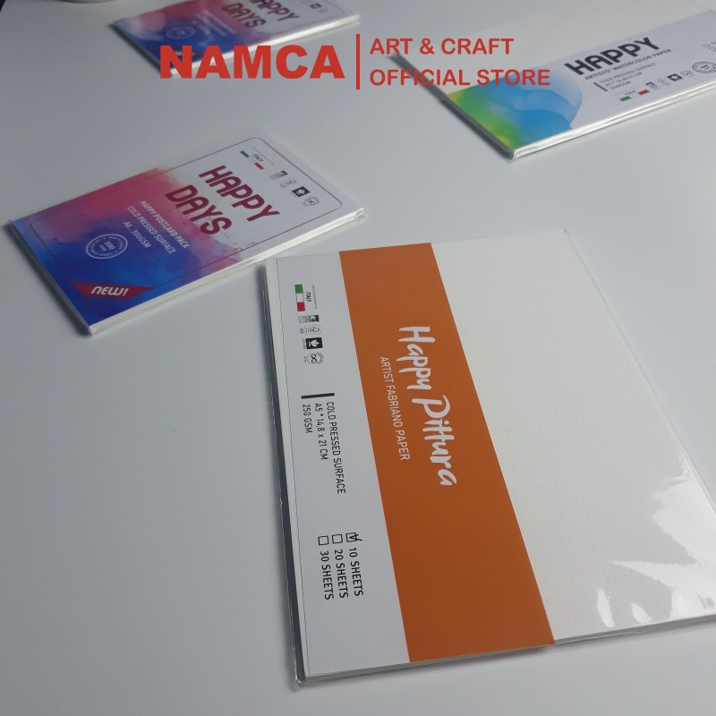 Giấy vẽ màu nước Happy Pittura 250GSM vân ngang sần nhẹ