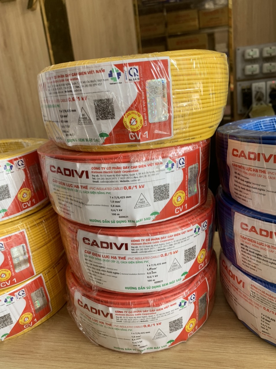 Dây điện đơn CADIVI - CV 1.0 ( CUỘN 100M)