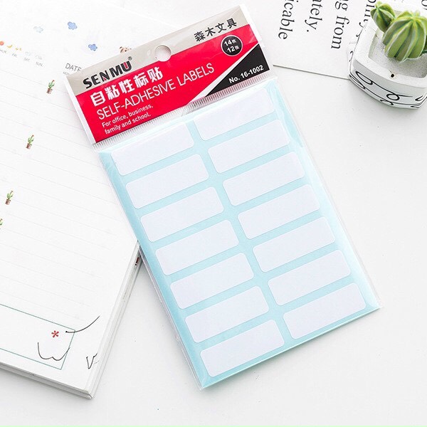 Bộ 12 tờ Sticker Name kẻ ô