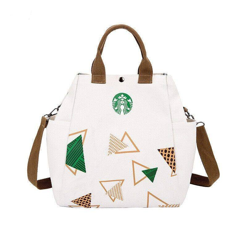 JIVIVIL Women's bag white canvas bag student handbag fashion large capacity one-shoulder diagonal bag