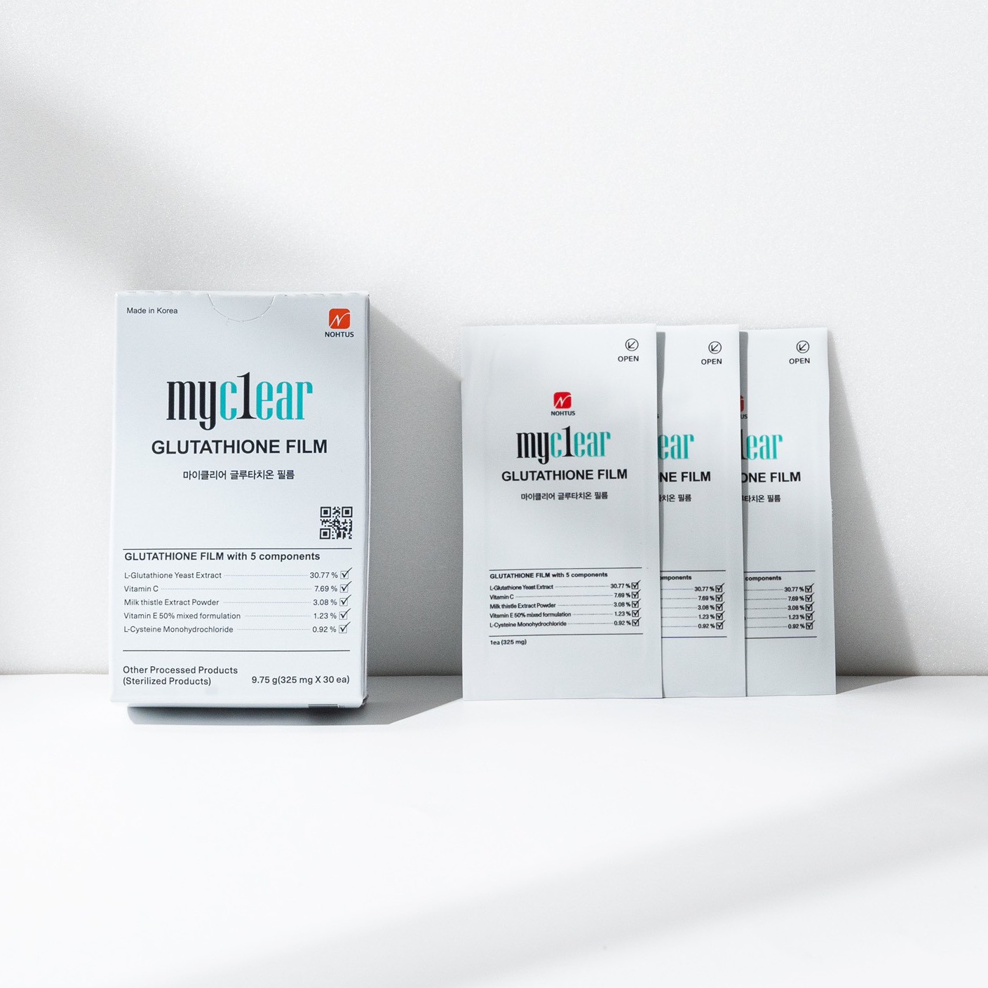 myclear glutathione film my clear  Glutathione Film 30       ?     ,  C, E         Includes ingredients like L NOHTUS (@nohtus.official)  Facebook
