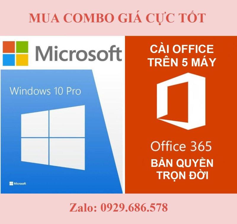 Bảng giá (Combo) Key Windows 10 Pro và Office 365 Proplus trọn đời Phong Vũ