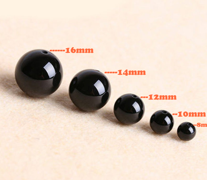 Hạt đá mã não đen tự nhiên dùng làm sản phẩm handmade nhiều cỡ