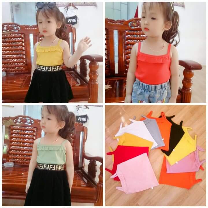 Sét 5 áo dây mịn mát cho bé gái
