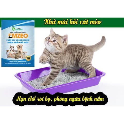 Khử mùi hôi phân thải chó mèo EMZEO (200g)