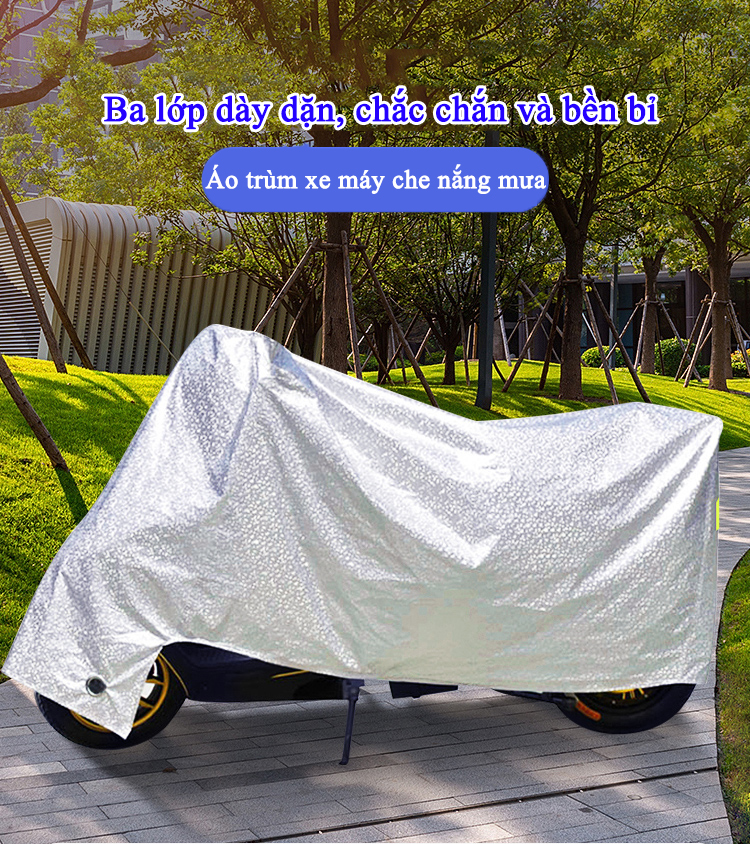 Bạt phủ xe máy loại dày Bạt xe máy chống thấm Áo trùm xe máy cao cấp Áo trùm xe máy chống nắng Bạt trùm xe máy chống nắng mưa