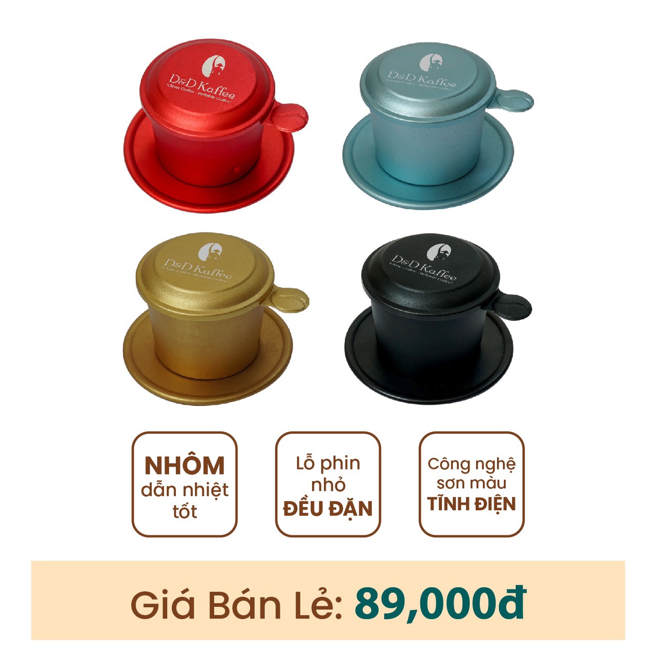 Cafe rang mộc xay sẵn pha phin D&D Kaffee Túi 500gr