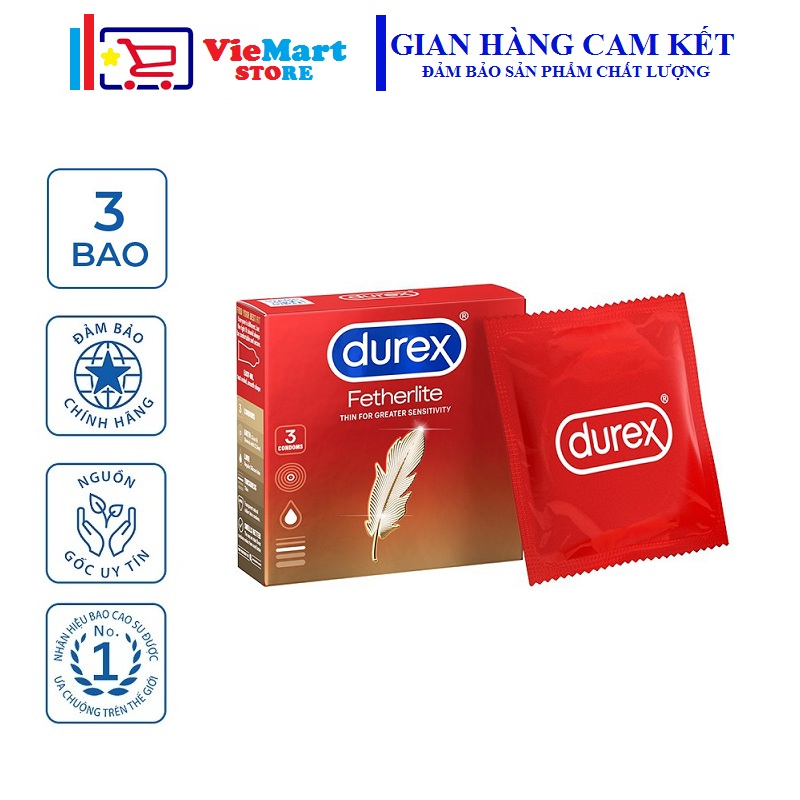 Bao cao su Durex Fetherlite 3 bao / hộp
