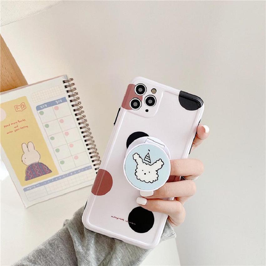 Ốp lưng iphone cao cấp full viền  ốp silicon chấm bi kèm pop dành cho iphone6/ iphone 6 plus/ iphone 7/ iphone 7plus/ iphone 8/ iphone 8plus/ iphone X/ iphone Xs max/ iphone 11/ iphone 11 pro/ iphone 11 pro max