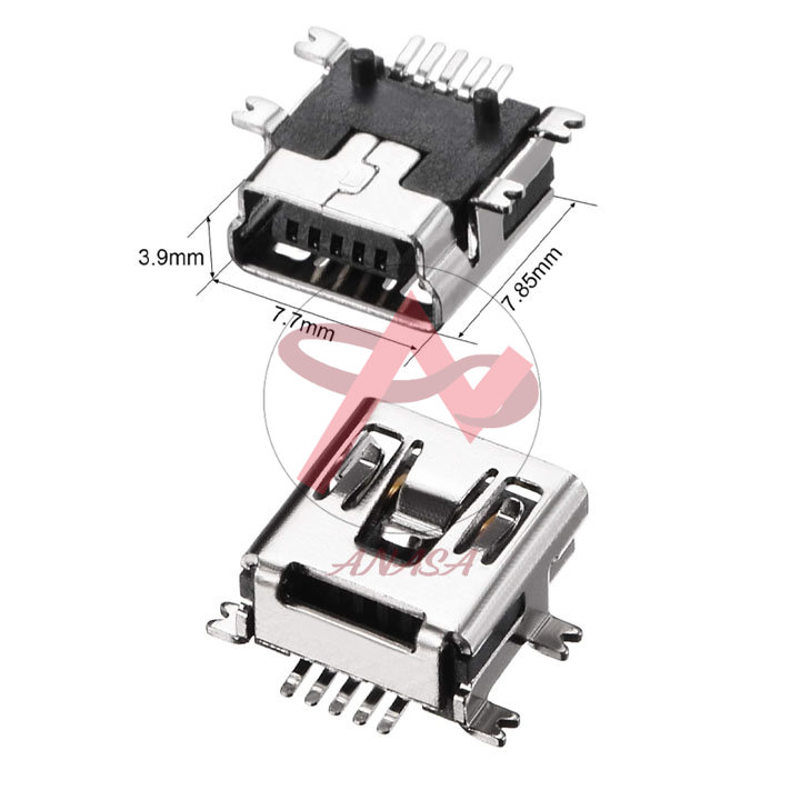 Cổng mini usb 5p smd chân dán
