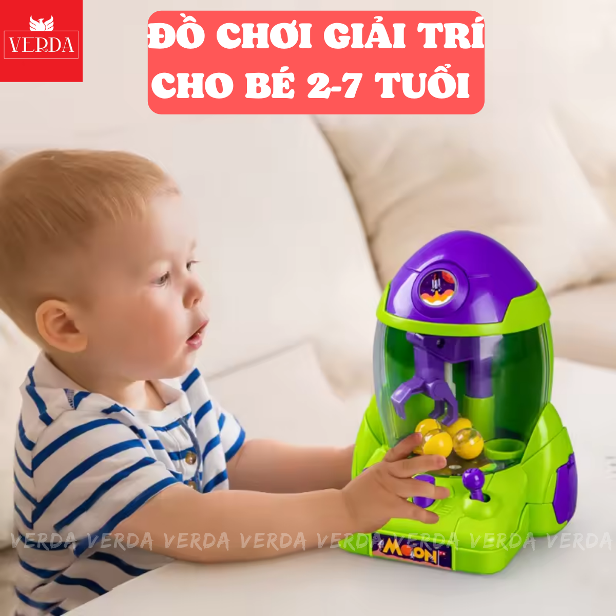 Máy gắp bóng mini, đồ chơi bộ gấp rocket tên lửa bi kẹo trẻ em cho bé VERDA