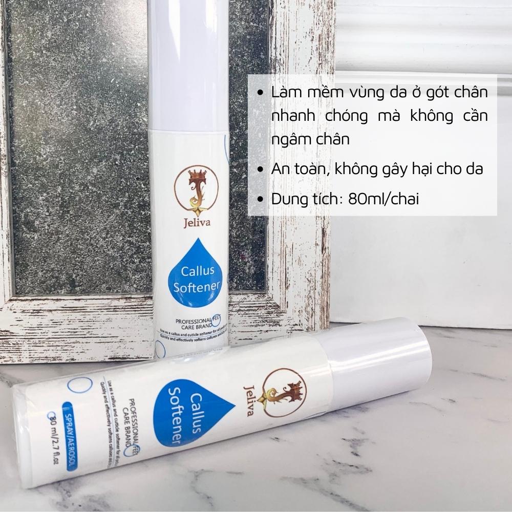 Chai xịt mềm da chà gót Jeliva NGHI THẢO 80ml