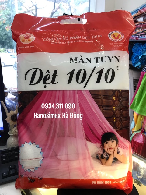 Màn tuyn chống muỗi Dệt 10/10 chính hãng (1m,1m2,1m5,1m6,1m8,2m2,đặt may theo kích thước riêng)