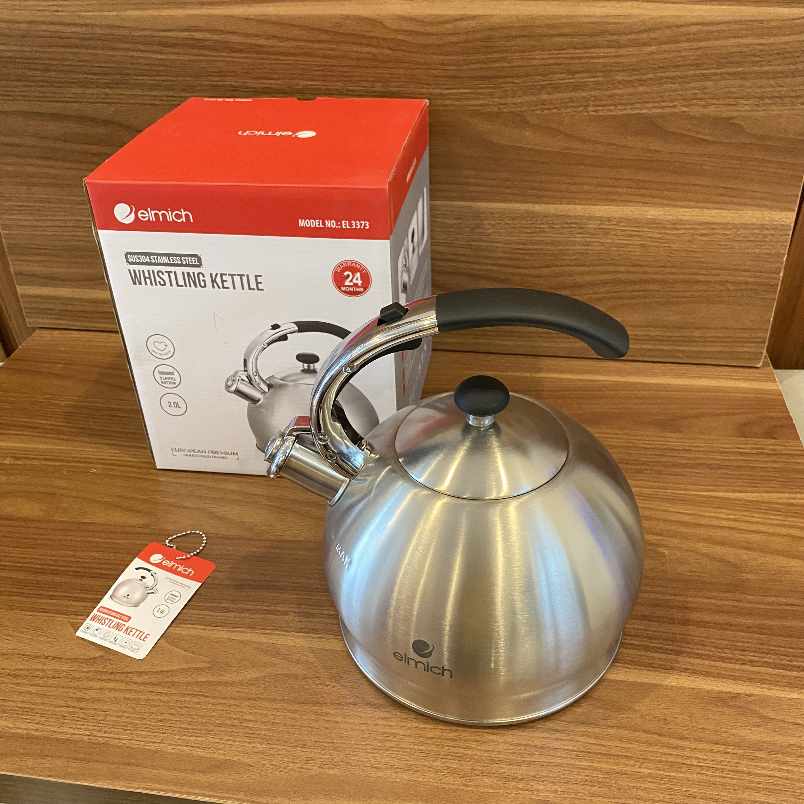 Ấm Đun Nước Siêu Tốc Bằng inox 304 Elmich EL-3373 (Dung Tích 2.5L, Có Còi Báo Khi Nước Sôi)