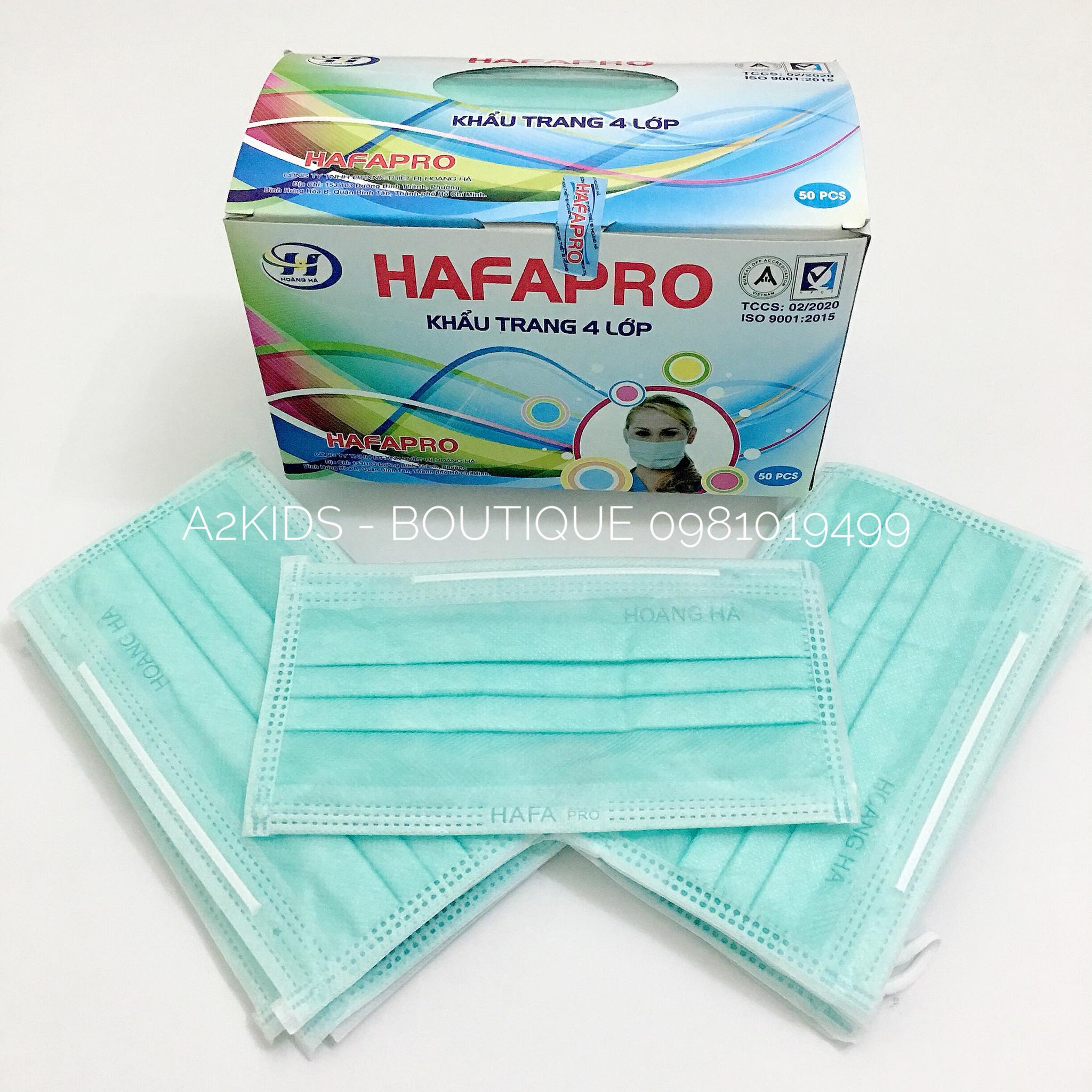 [HCM][XANH NGỌC] Khẩu Trang Y Tế 4 Lớp Kháng Khuẩn HAFAPRO Hàng Công Ty Giá Tốt