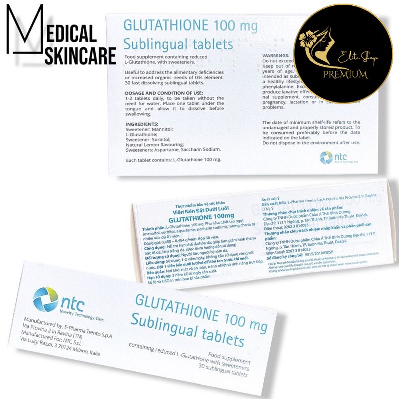 [Công ty] Viên Ngậm Trắng Da GLUTATHIONE 100mg