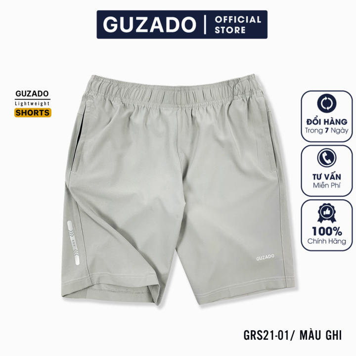 Quần đùi nam Guzado, Quần Short nam phong cách thể thao khỏe khoắn, chất gió mềm siêu mịn, co giãn tốt, vận động thoải mái GSR01