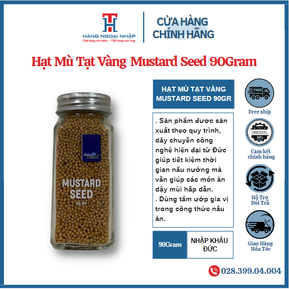 Hạt Mù Tạt Vàng - Mustard Seed 90Gr [ Nhập Khẩu Đức ]