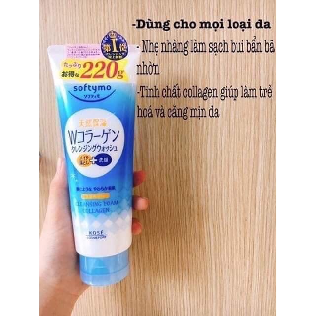 Sữa rửa mặt trắng da kose softymo nhật bản 220g