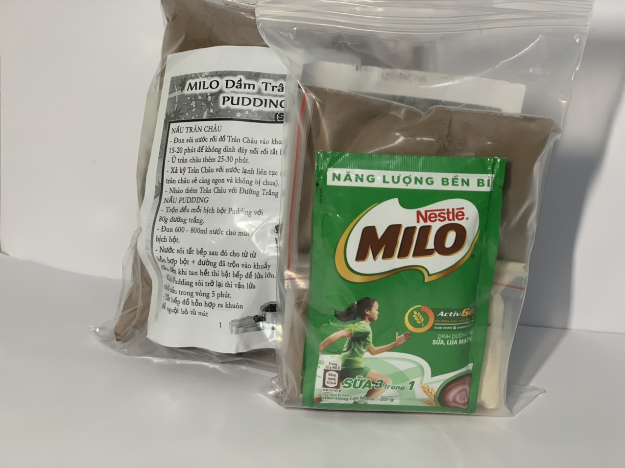 BAO NGON-  SET MILO DẦM TRÂN CHÂU PUDDING- DỄ LÀM TẠI NHÀ