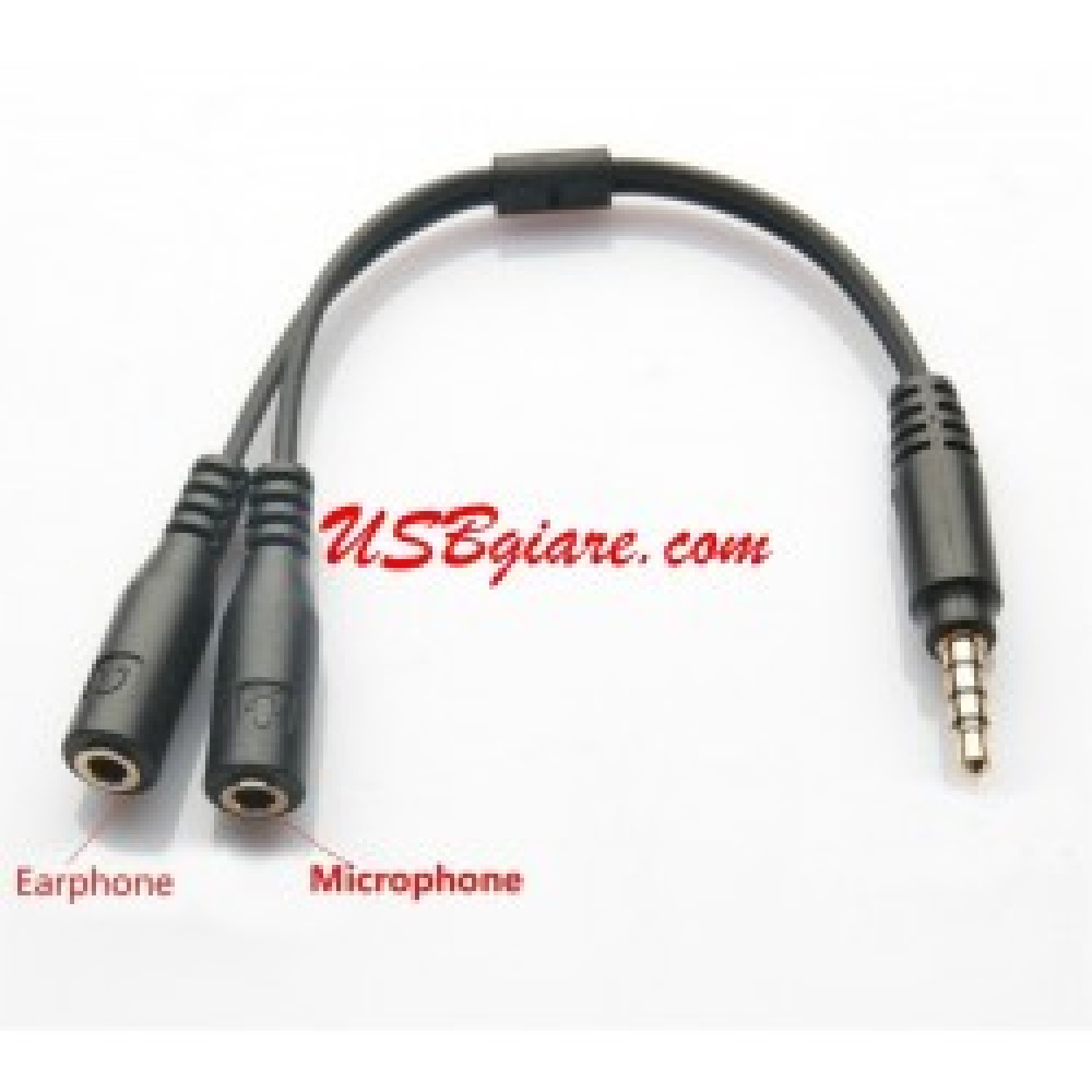 Cáp chia jack 3.5mm sang 2 đầu headphone và microphone c05